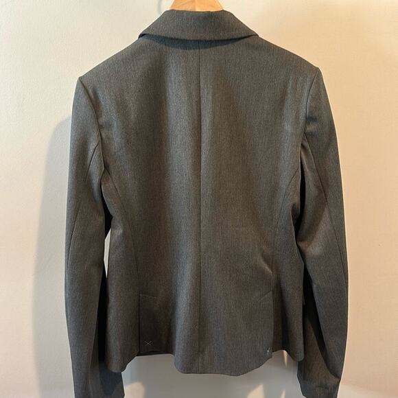Express Studio Stretch size 14 Charcoal Gray One Button Blazer Jacket NWOT - Picture 10 of 13